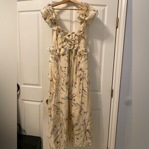 NWT H&M Women’s Maxi Dress With Ruffles - Yellow Floral Pattern